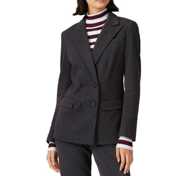 POLO Ralph Lauren Charcoal Work Blazer Double Breasted Cotton Blend Size 6 - Picture 1 of 16